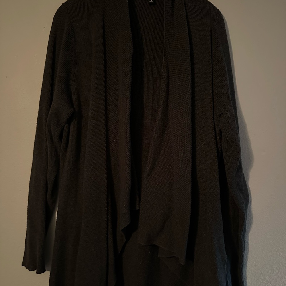 Black Open Front Cardigan